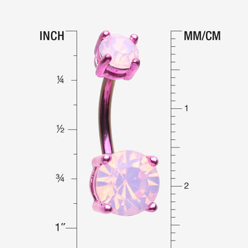 Detail View 1 of Colorline Brilliant Opalite Gem Prong Set Belly Button Ring-Pink/Rose Water Opal